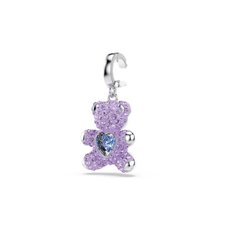 Idyllia charm, Mixed cuts, Teddy, Purple, Rhodium plated