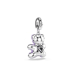 Idyllia charm, Mixed cuts, Teddy, Purple, Rhodium plated