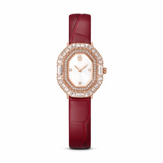 Matrix octagon watch, Leather strap, Rose gold tone, Rose gold-tone finish