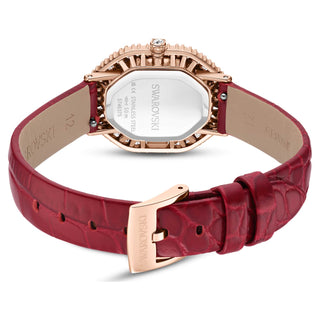 Matrix octagon watch, Leather strap, Rose gold tone, Rose gold-tone finish