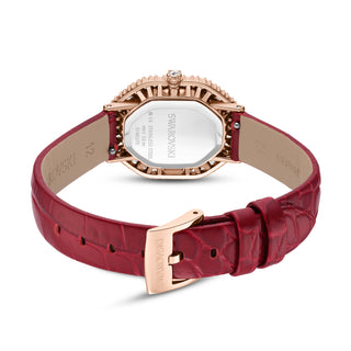 Matrix octagon watch, Leather strap, Rose gold tone, Rose gold-tone finish