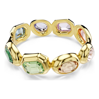 Gema cuff, Oversized crystals, Mixed cuts, Multicolored, Gold-tone plated