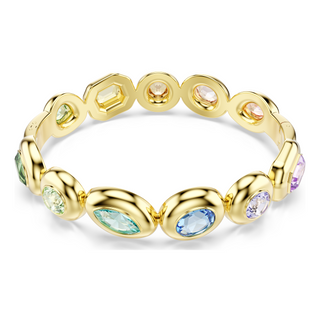 Gema bangle, Mixed cuts, Multicolored, Gold-tone plated