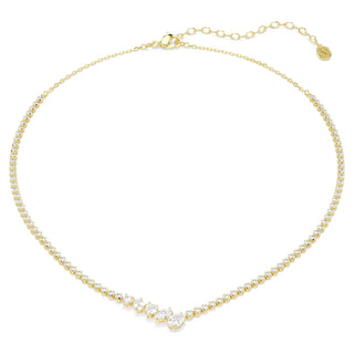 Mesmera necklace, Mixed cuts, White, 18K gold finish