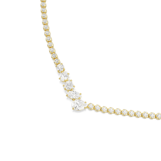 Mesmera necklace, Mixed cuts, White, 18K gold finish
