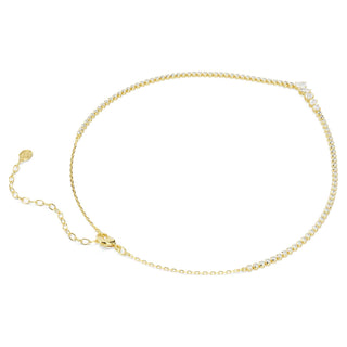 Mesmera necklace, Mixed cuts, White, 18K gold finish