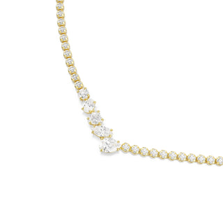 Mesmera necklace, Mixed cuts, White, 18K gold finish