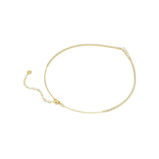 Mesmera necklace, Mixed cuts, White, 18K gold finish