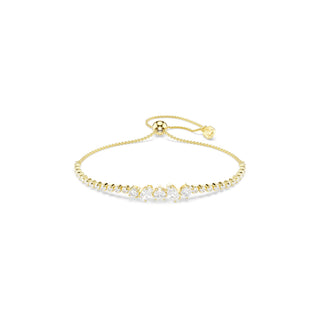 Mesmera bracelet, Mixed cuts, White, 18K gold finish