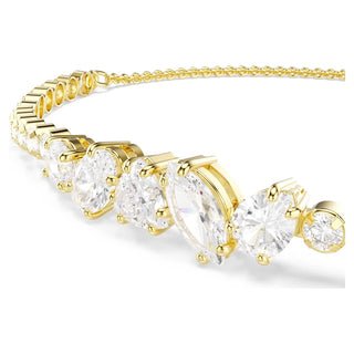 Mesmera bracelet, Mixed cuts, White, 18K gold finish