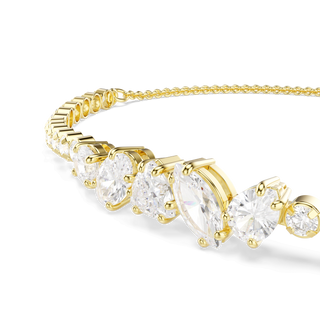 Mesmera bracelet, Mixed cuts, White, 18K gold finish