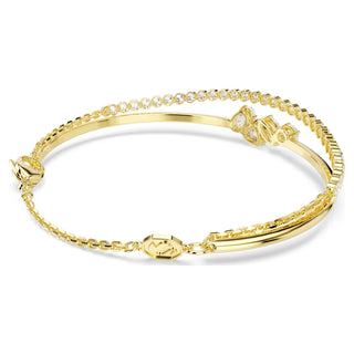 Mesmera bracelet, Mixed cuts, White, 18K gold finish