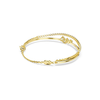 Mesmera bracelet, Mixed cuts, White, 18K gold finish