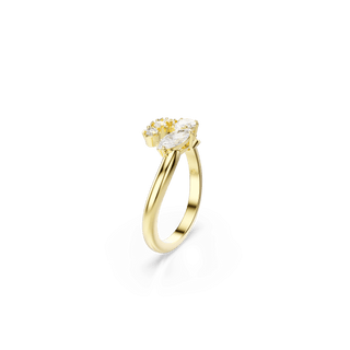 Mesmera open ring, Mixed cuts, White, 18K gold finish