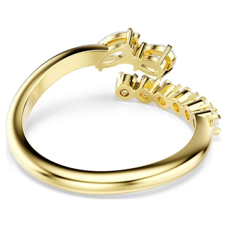 Mesmera open ring, Mixed cuts, White, 18K gold finish