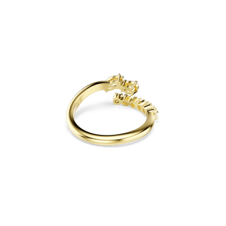 Mesmera open ring, Mixed cuts, White, 18K gold finish