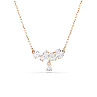 Mesmera necklace, Mixed cuts, White, 18K rose gold finish