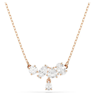 Mesmera necklace, Mixed cuts, White, 18K rose gold finish