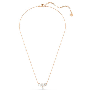 Mesmera necklace, Mixed cuts, White, 18K rose gold finish