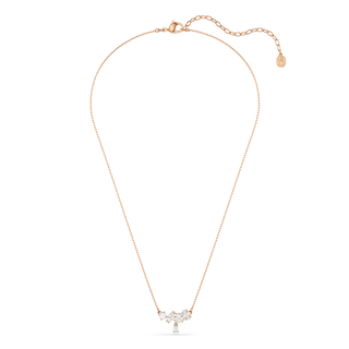 Mesmera necklace, Mixed cuts, White, 18K rose gold finish