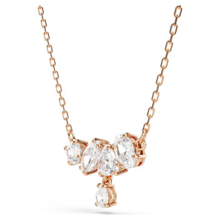 Mesmera necklace, Mixed cuts, White, 18K rose gold finish