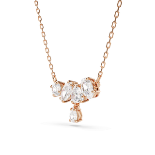 Mesmera necklace, Mixed cuts, White, 18K rose gold finish