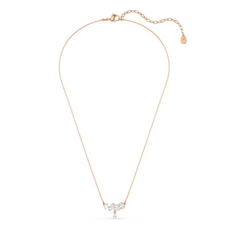 Mesmera necklace, Mixed cuts, White, 18K rose gold finish