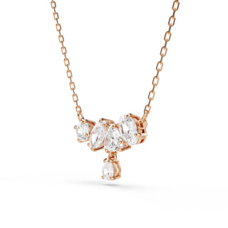 Mesmera necklace, Mixed cuts, White, 18K rose gold finish