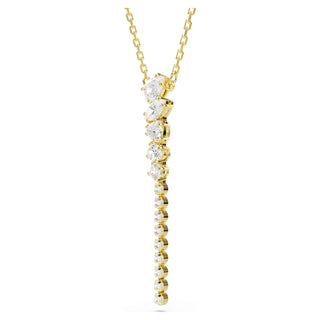 Mesmera Y necklace, Mixed cuts, White, 18K gold finish