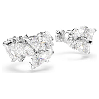 Mesmera ear cuffs, Marquise cut, White, Rhodium plated