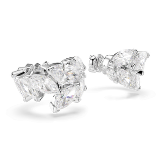 Mesmera ear cuffs, Marquise cut, White, Rhodium plated