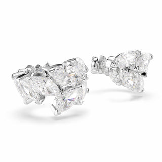 Mesmera ear cuffs, Marquise cut, White, Rhodium plated