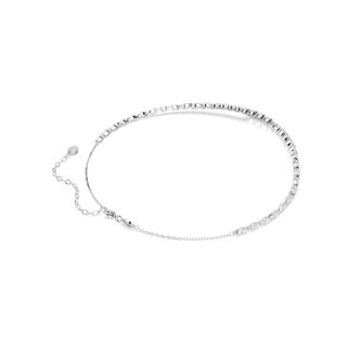 Mesmera necklace, Marquise cut, White, Rhodium plated