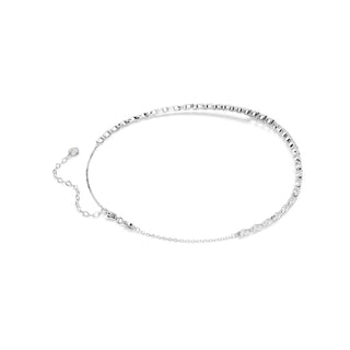 Mesmera necklace, Marquise cut, White, Rhodium plated