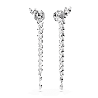 Mesmera earrings, Marquise cut, White, Rhodium plated