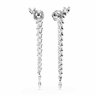 Mesmera earrings, Marquise cut, White, Rhodium plated