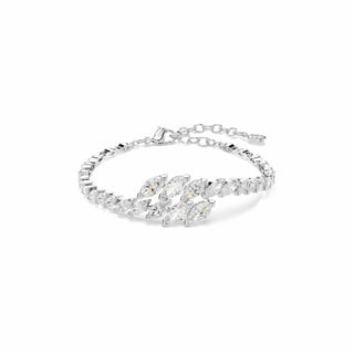 Mesmera bracelet, Marquise cut, White, Rhodium plated