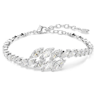 Mesmera bracelet, Marquise cut, White, Rhodium plated