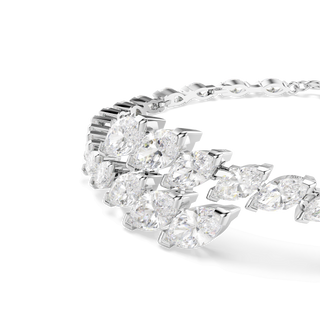 Mesmera bracelet, Marquise cut, White, Rhodium plated