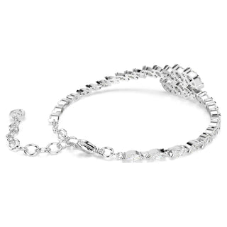 Mesmera bracelet, Marquise cut, White, Rhodium plated