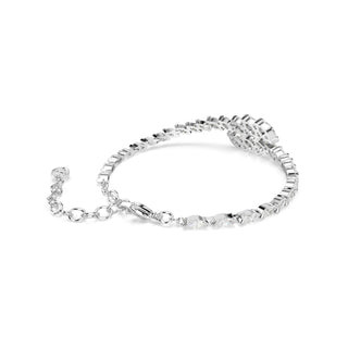 Mesmera bracelet, Marquise cut, White, Rhodium plated