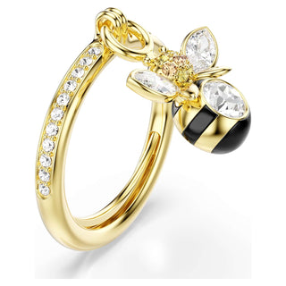 Idyllia motif ring, Mixed cuts, Bee, Multicolored, 18K gold finish