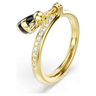 Idyllia motif ring, Mixed cuts, Bee, Multicolored, 18K gold finish