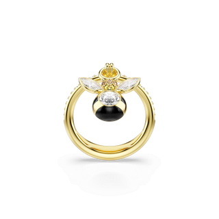 Idyllia motif ring, Mixed cuts, Bee, Multicolored, 18K gold finish