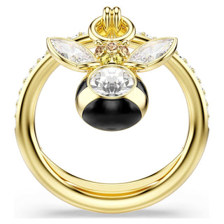 Idyllia motif ring, Mixed cuts, Bee, Multicolored, 18K gold finish
