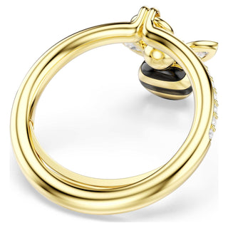 Idyllia motif ring, Mixed cuts, Bee, Multicolored, 18K gold finish