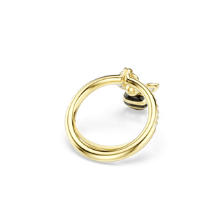 Idyllia motif ring, Mixed cuts, Bee, Multicolored, 18K gold finish