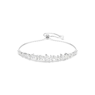 Mesmera bracelet, Marquise cut, White, Rhodium plated