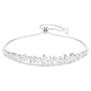 Mesmera bracelet, Marquise cut, White, Rhodium plated