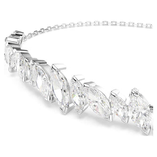 Mesmera bracelet, Marquise cut, White, Rhodium plated